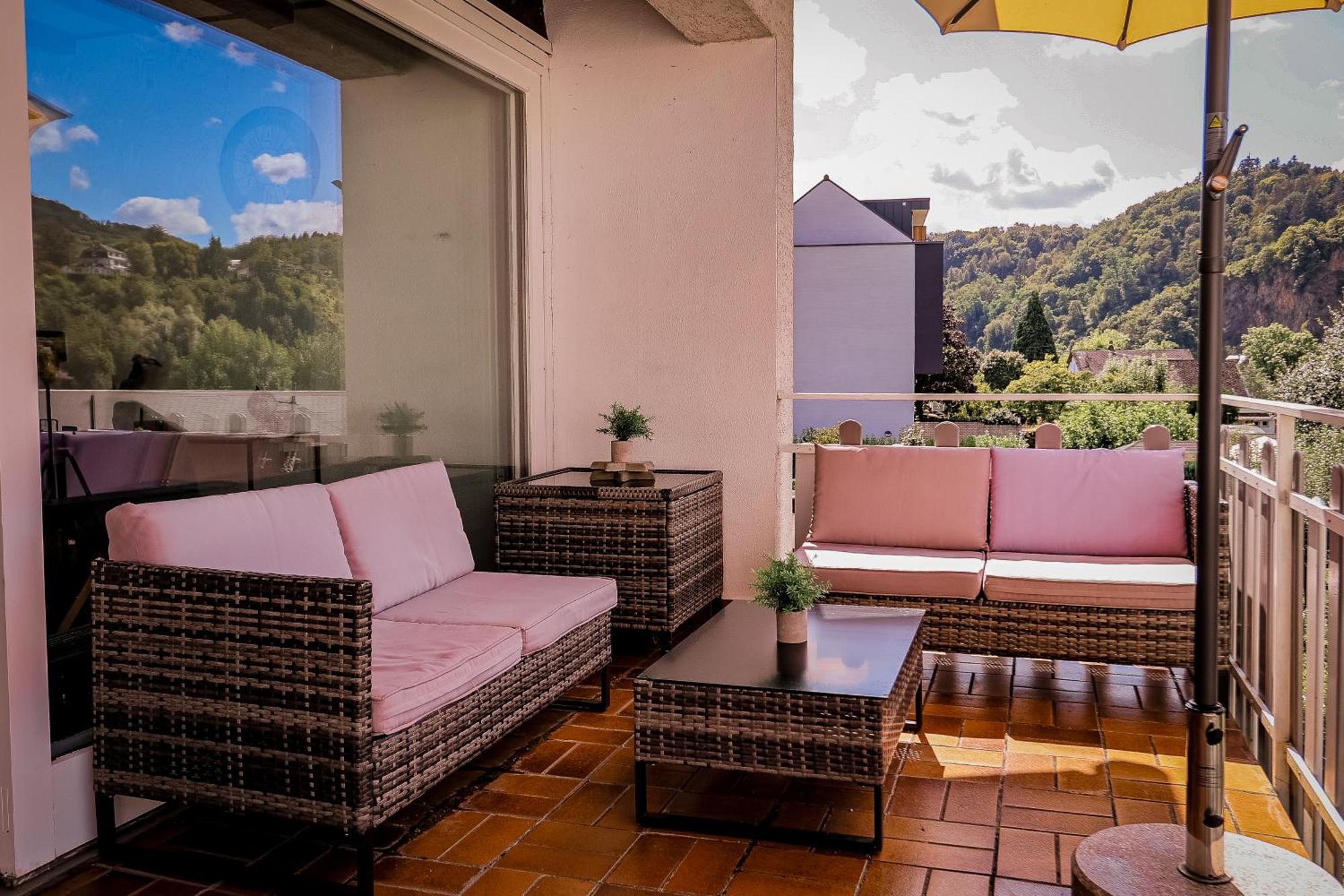 Апартаменты Traumaussicht Kamin Balkon Burgblick 65 Zoll Tv Netflix Sky Joyn Lindenplatz Буллай Экстерьер фото
